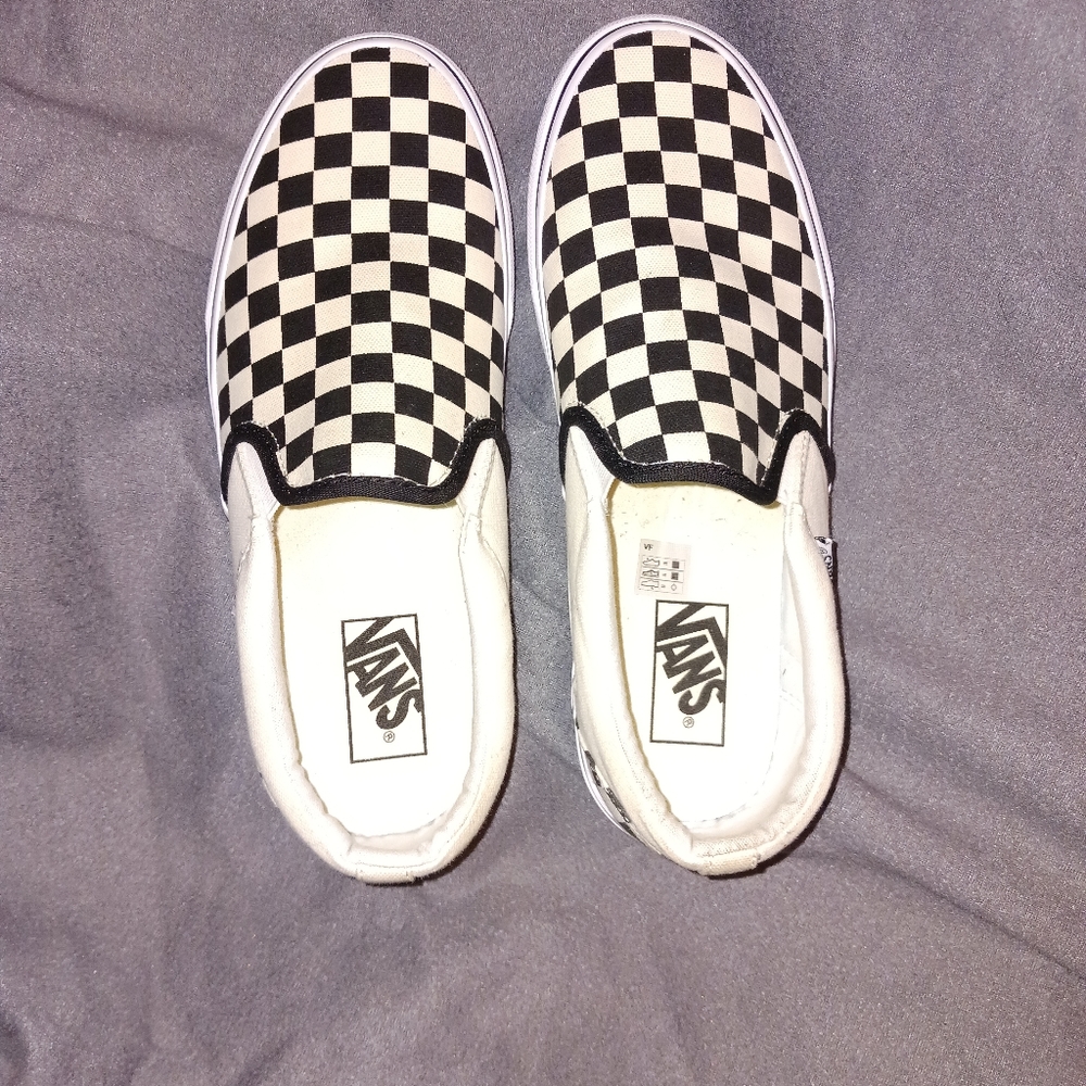 White checkered vans